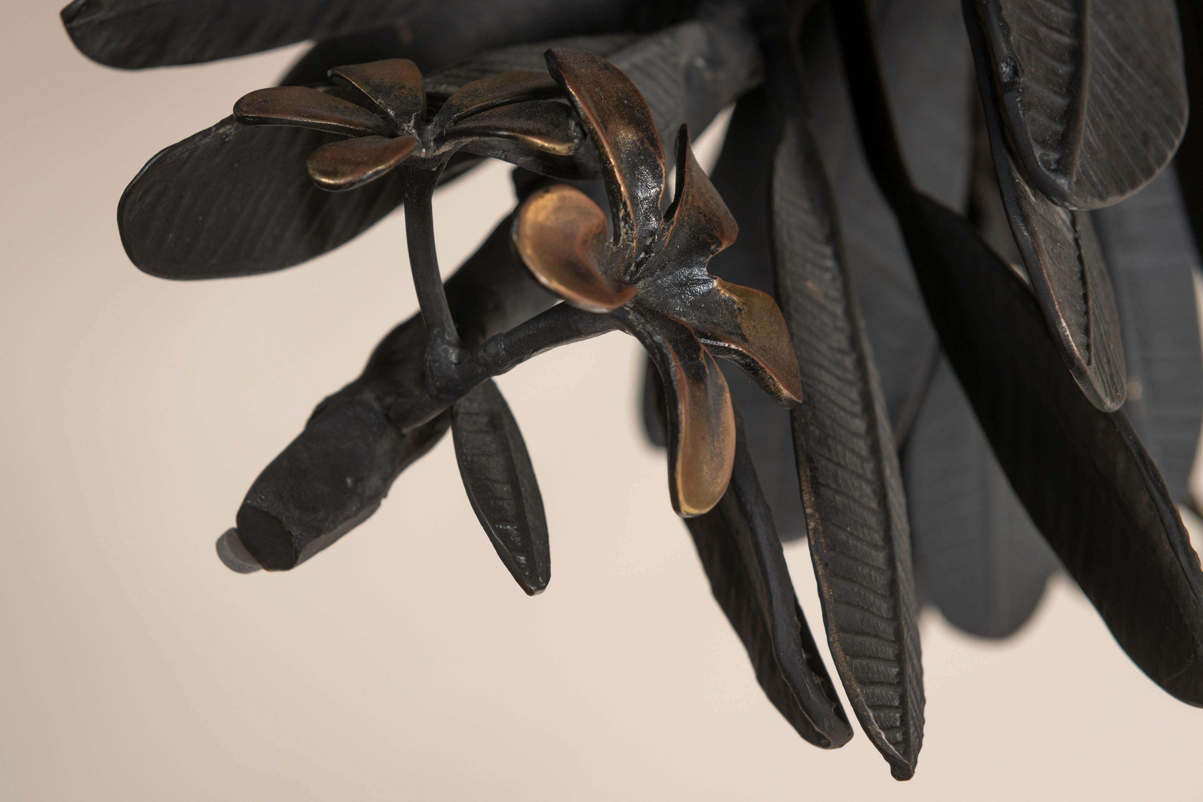 Sandblasted Three Tiered Iron Table, Stephanie Odegard, Botanical Tables Collection, 2013 For Sale