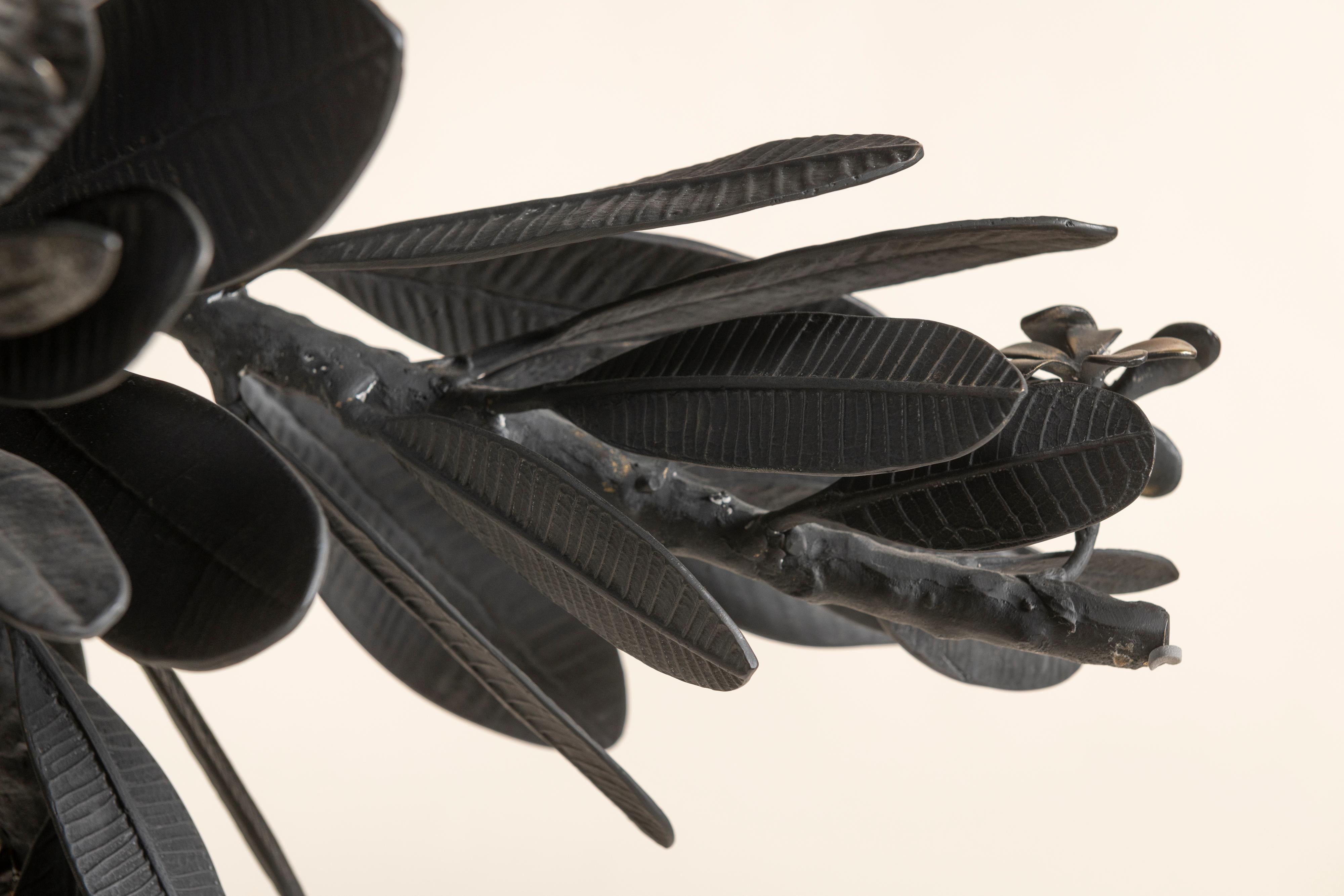 Three Tiered Iron Table, Stephanie Odegard, Botanical Tables Collection, 2013 In Good Condition For Sale In San Francisco, CA