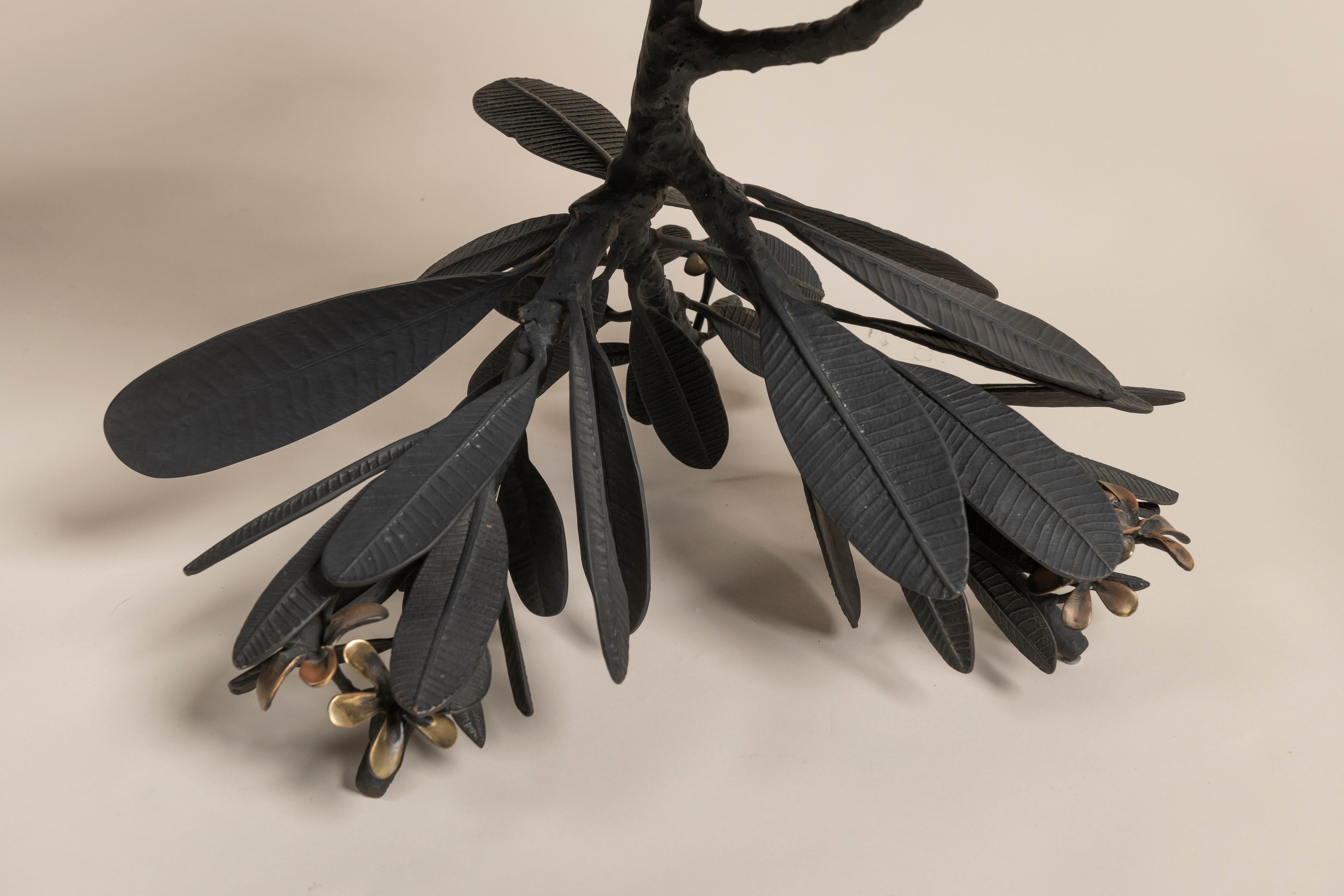 Contemporary Three Tiered Iron Table, Stephanie Odegard, Botanical Tables Collection, 2013 For Sale