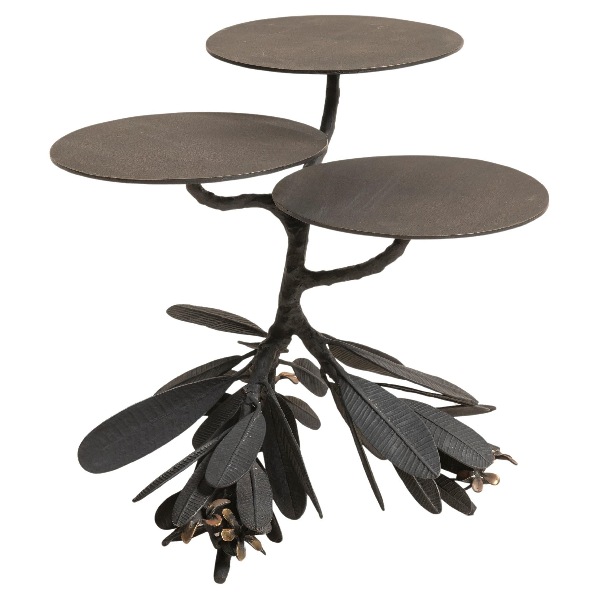 Three Tiered Iron Table, Stephanie Odegard, Botanical Tables Collection, 2013 For Sale