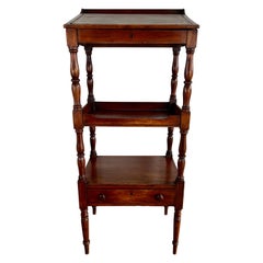 Three Tiered Mahogany Leather Embossed Lectern
