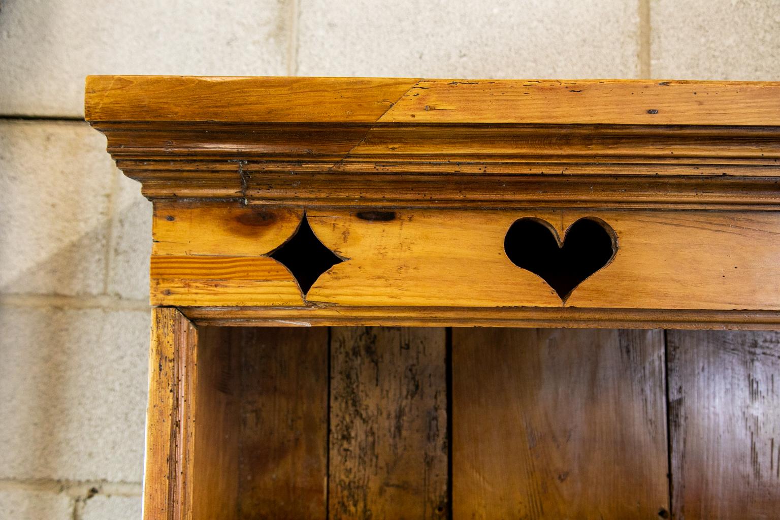 Hand-Carved Three-Tiered Pine Hanging Shelf