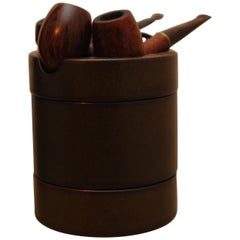 Vintage Three-Tiered Porcelain Pipe Tobacco Jar by Rosenthal of Bavaria Germany