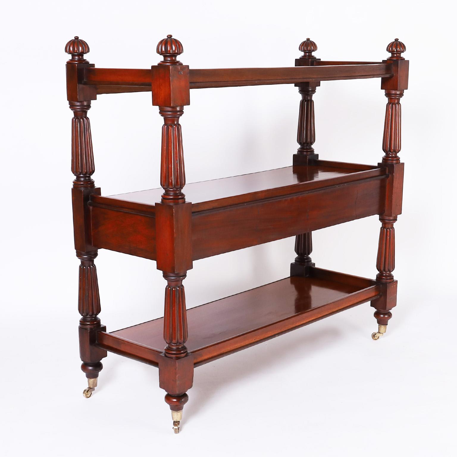 English Three Tiered Rolling Server or Etagere