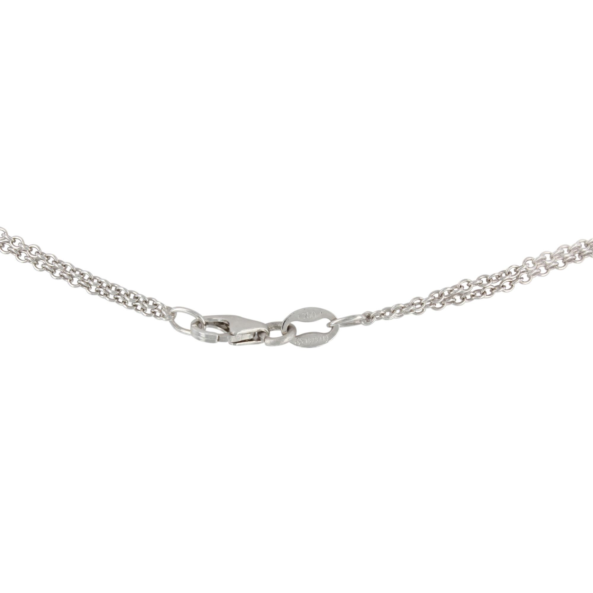 Women's Three Tone Diamond Pendant Necklace 18k White Yellow Rose Gold 0.67cttw For Sale
