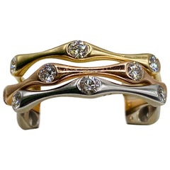 Three-Tone Diamond Stackable Rings