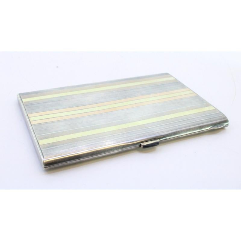 European Three-tone silver-gold case with gold interior and cut-out holder For Sale