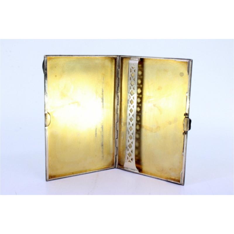 Three-tone silver-gold case with gold interior and cut-out holder For Sale 2