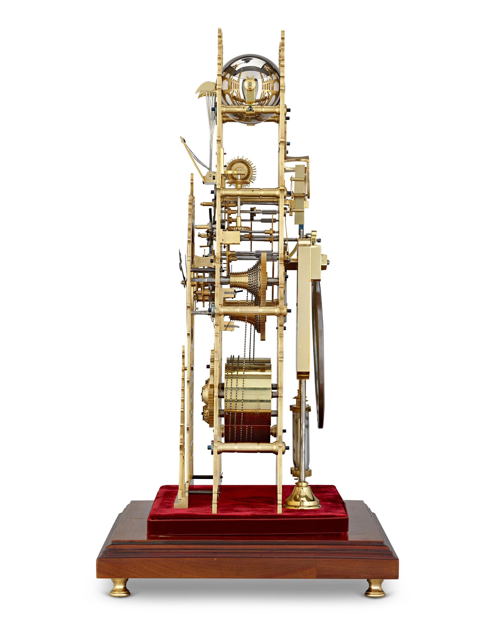 19th Century Three-Train Skeleton Clock by John McConnell