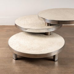 Three Tray Coffee Table Design Maria Pergay for Mercier Frères
