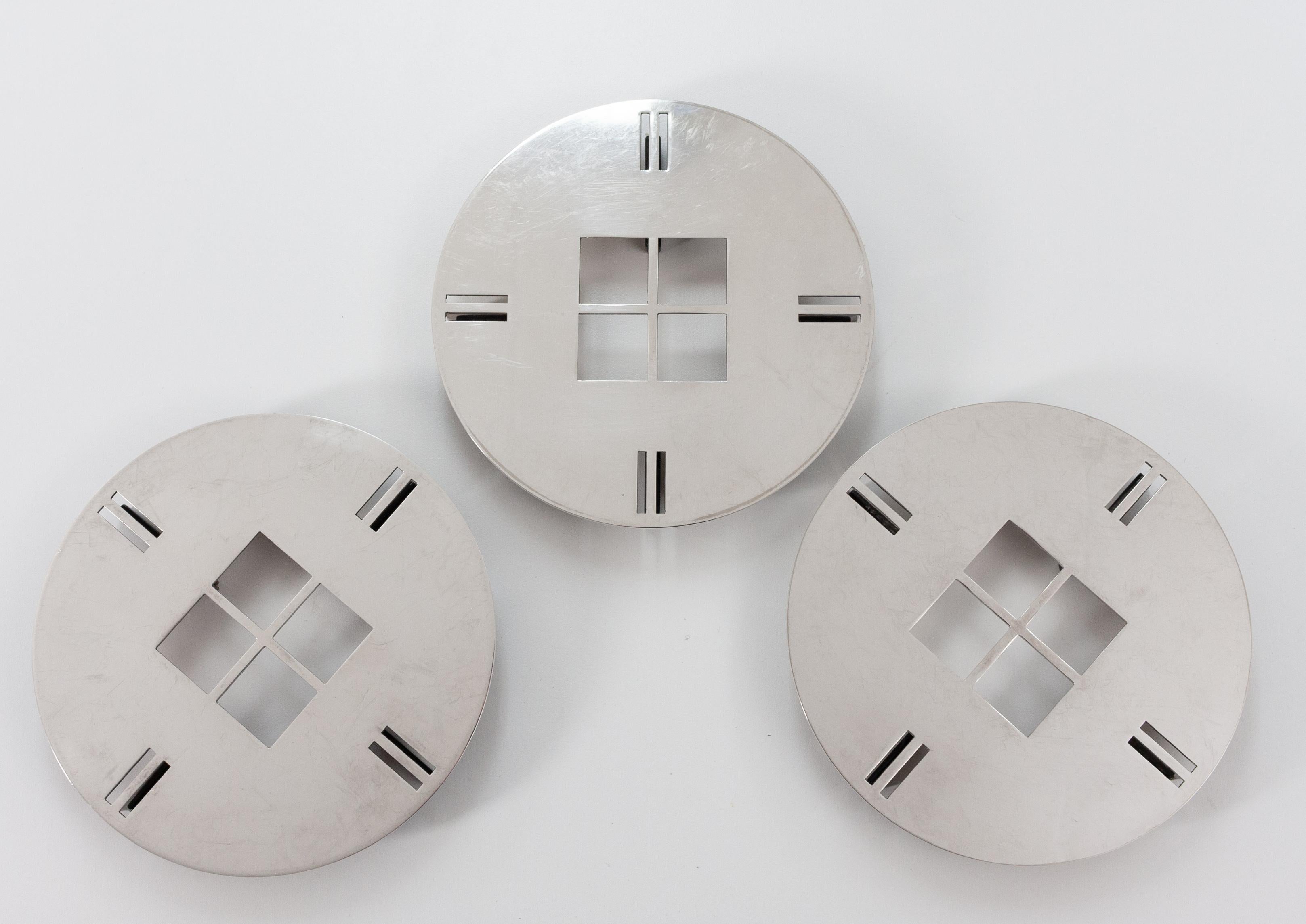 Late 20th Century Three Trivets by Richard Meier for Swid Powell Model Tuxedo