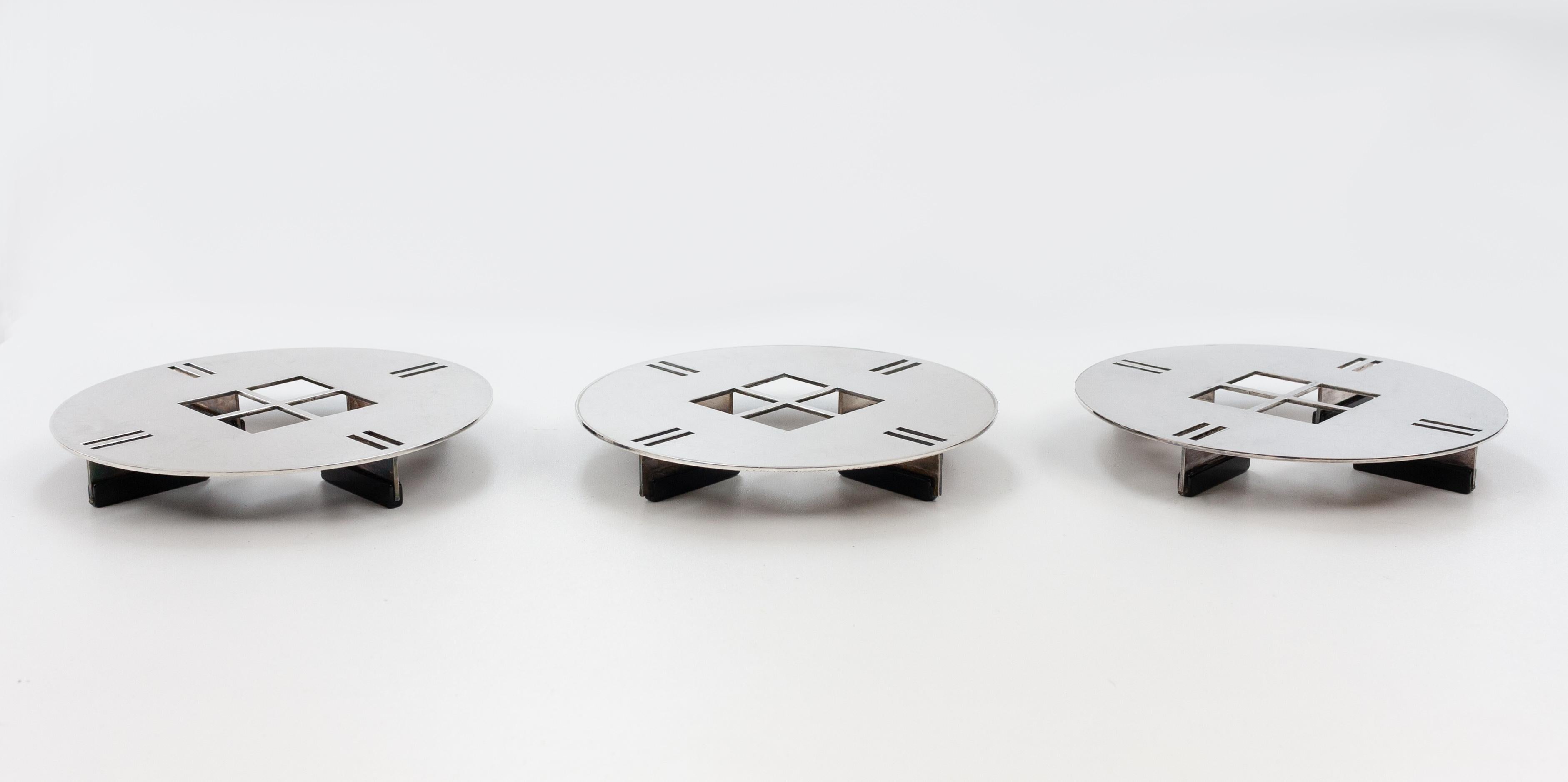 Three Trivets by Richard Meier for Swid Powell Model Tuxedo 1