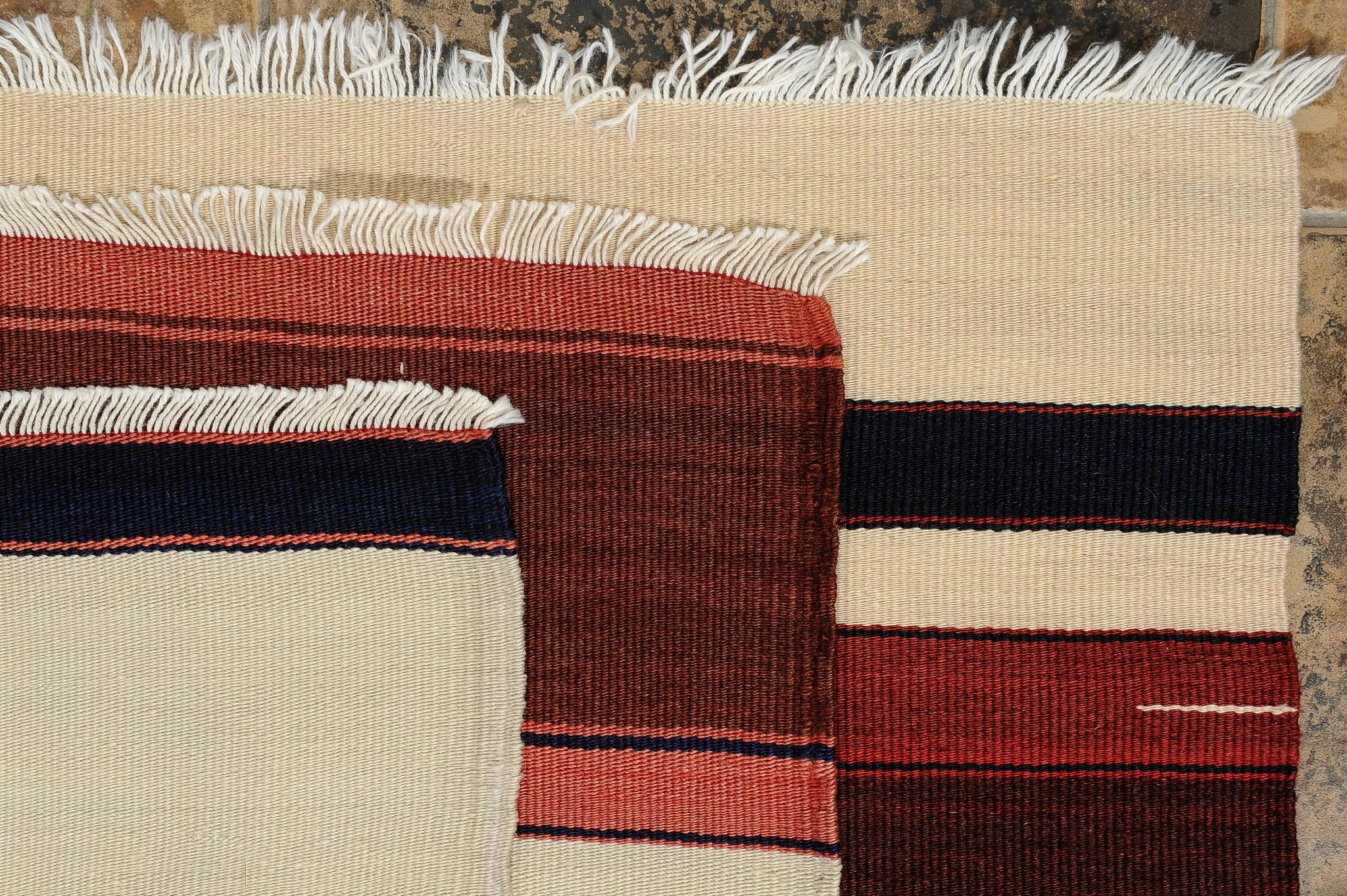 Hand-Woven Three Turkish Kilim Strips or Flatwave also for Coating or Pillows For Sale