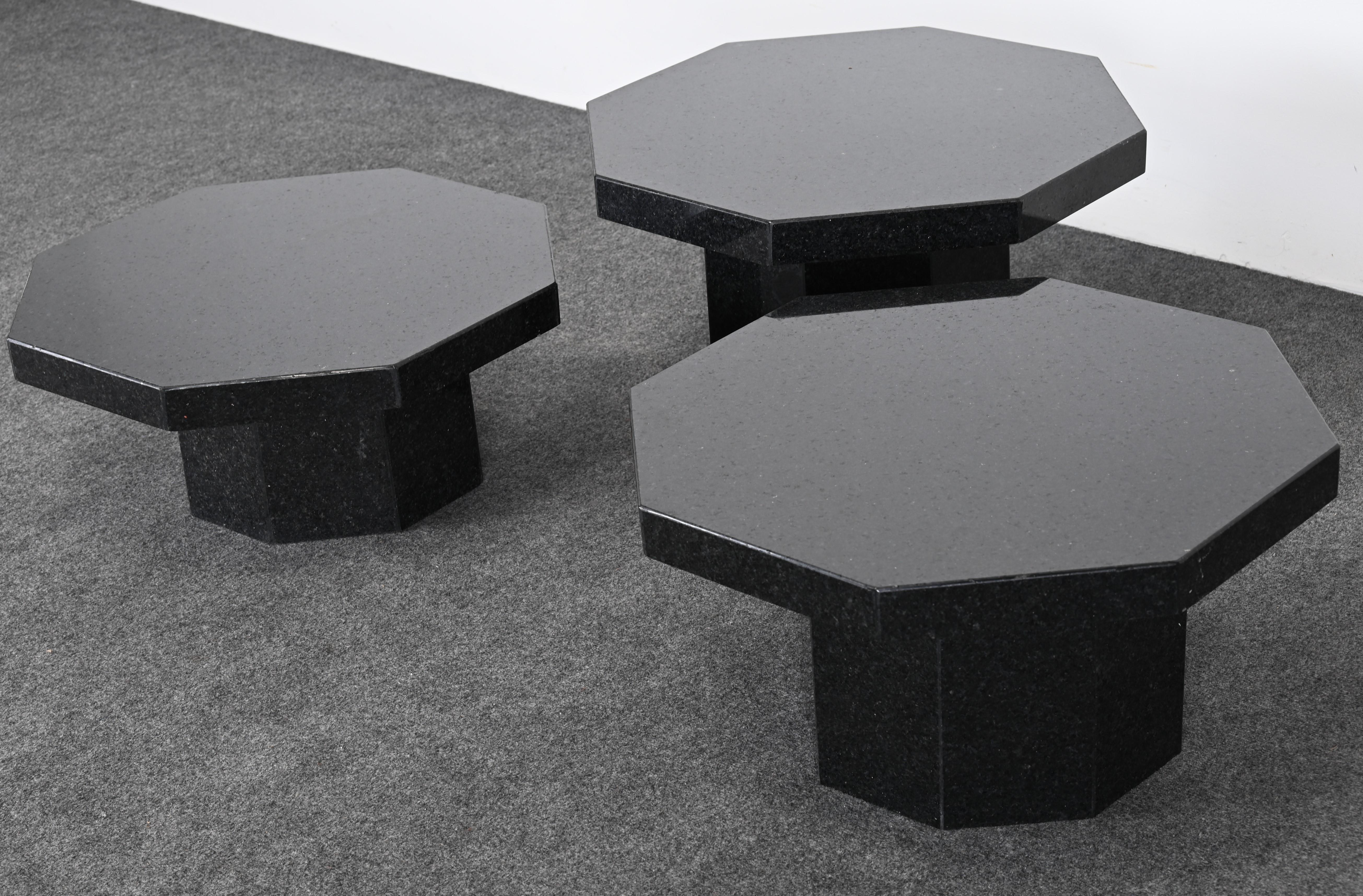 Three Up & Up Octagonal Tables, 1980s 3