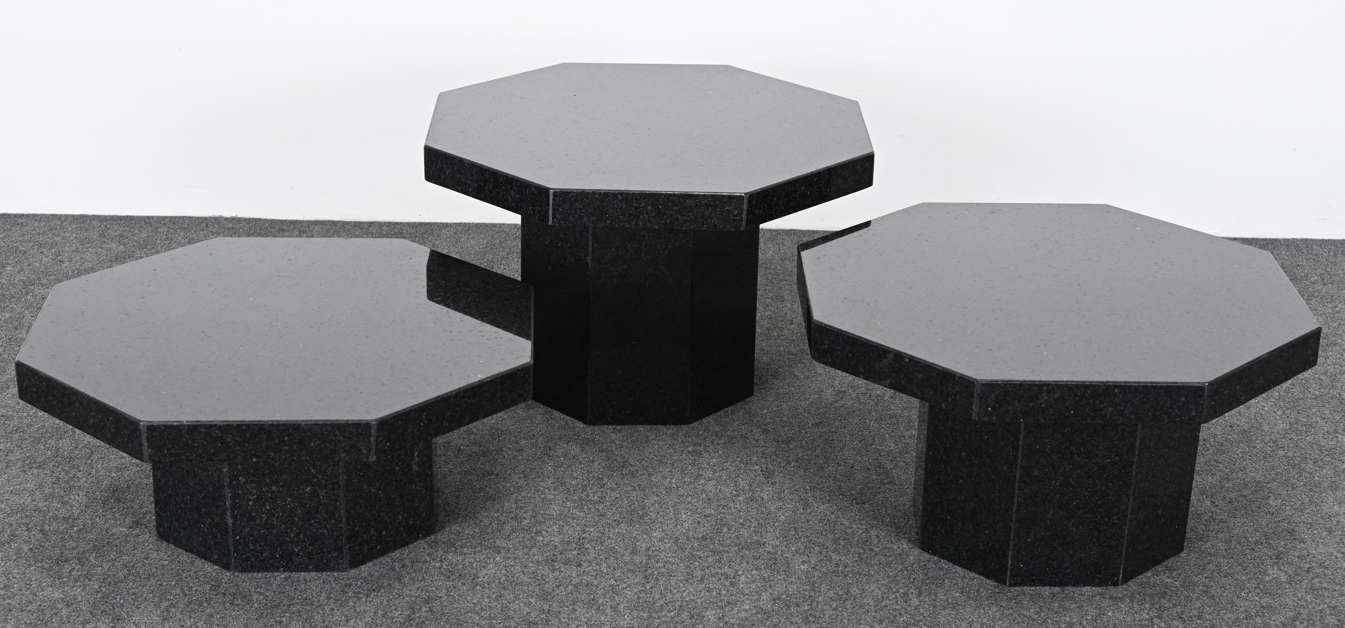 Three Up & Up Octagonal Tables, 1980s 4