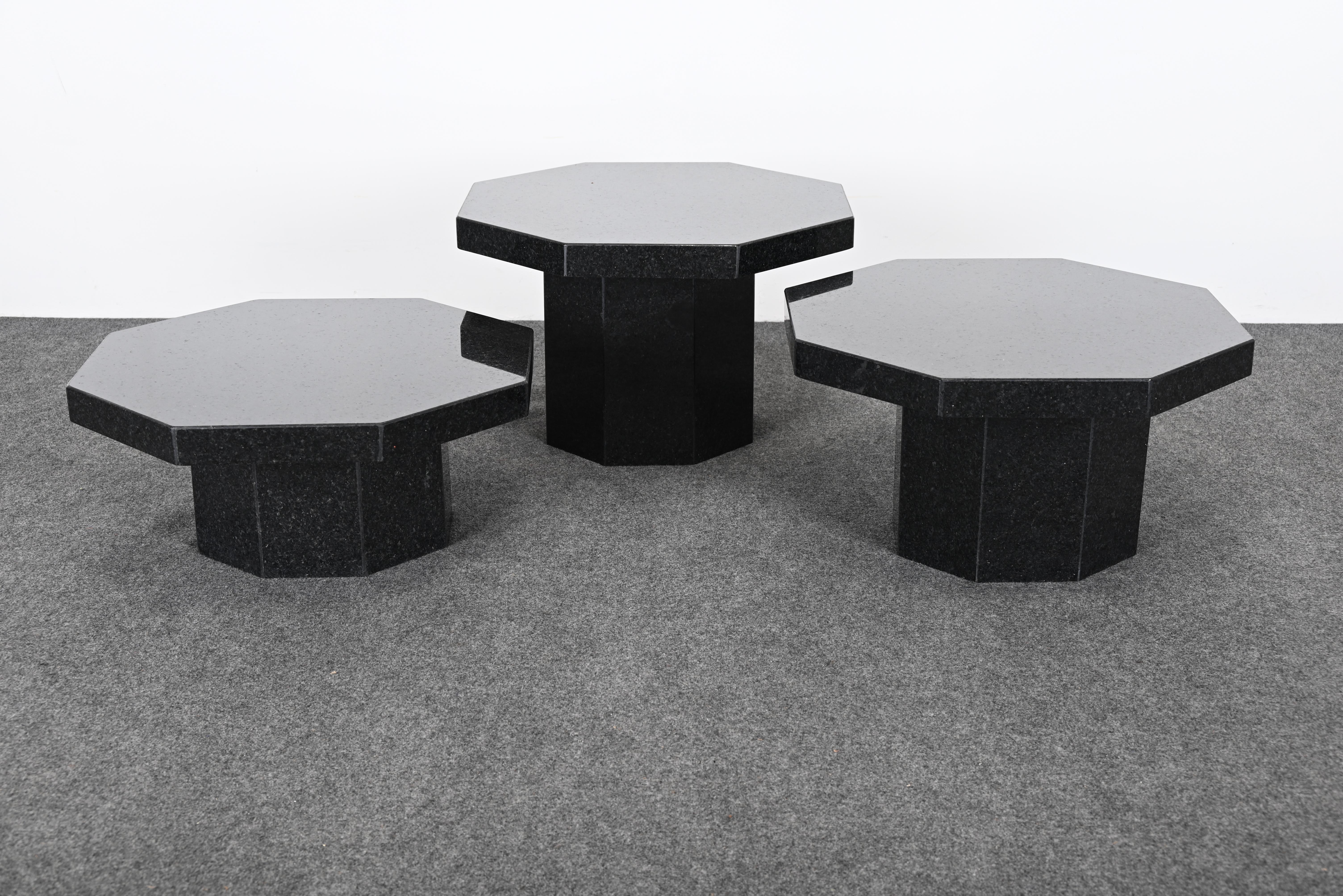 Three Up & Up Octagonal Tables, 1980s 6