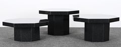 Trois tables octogonales Up & Up, années 1980