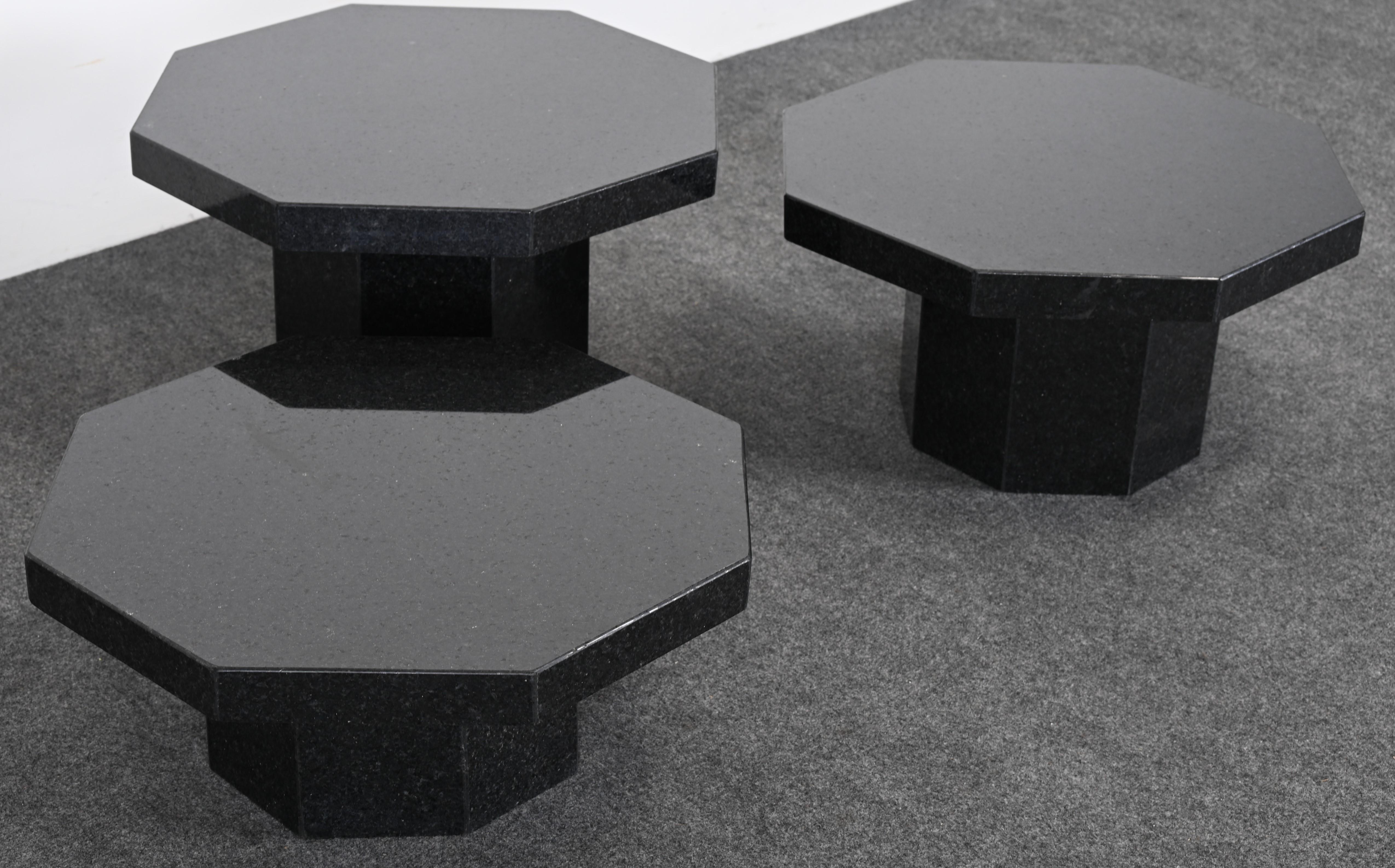 Three Up & Up Octagonal Tables, 1980s 1