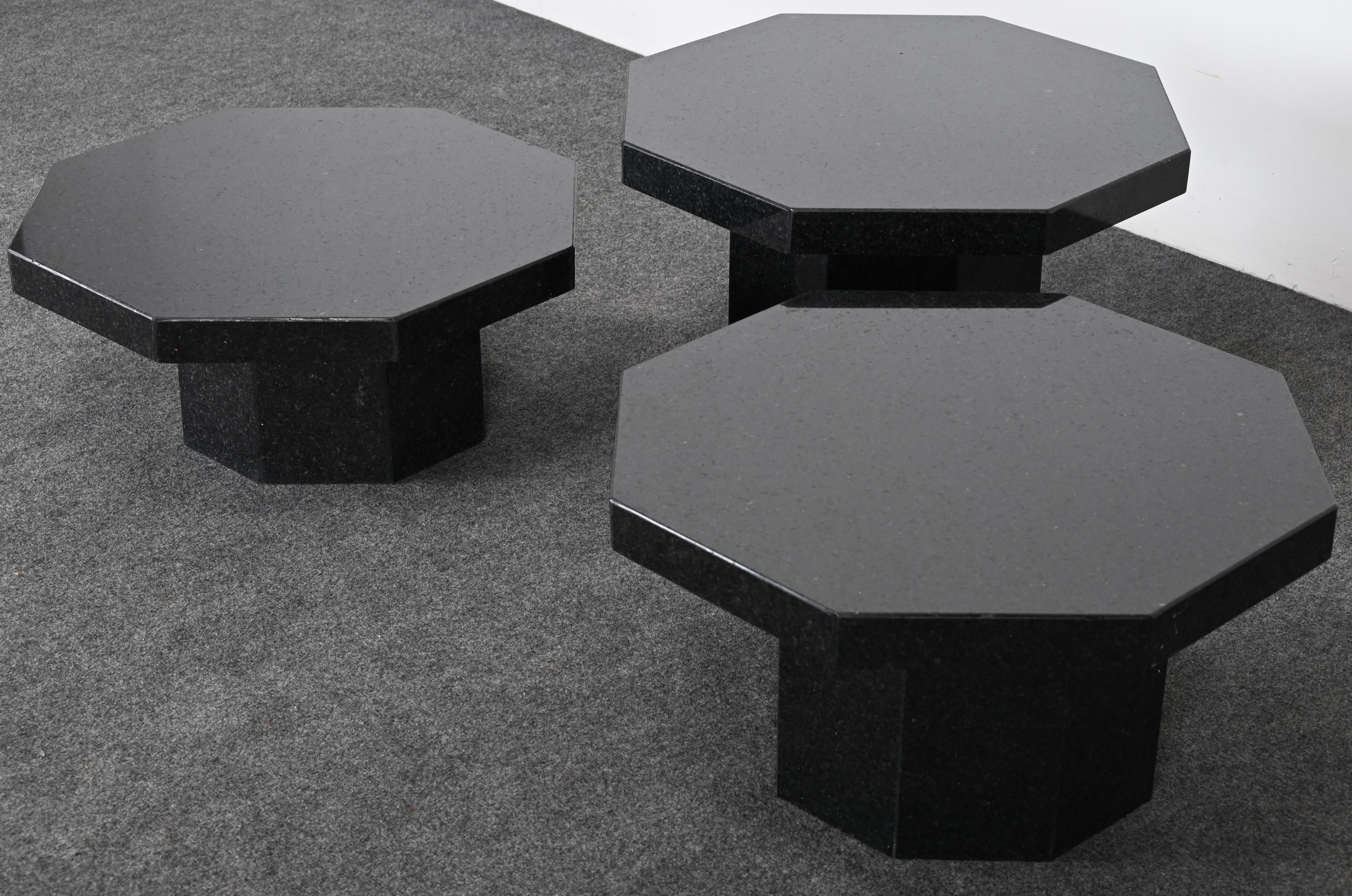 Three Up & Up Octagonal Tables, 1980s 2