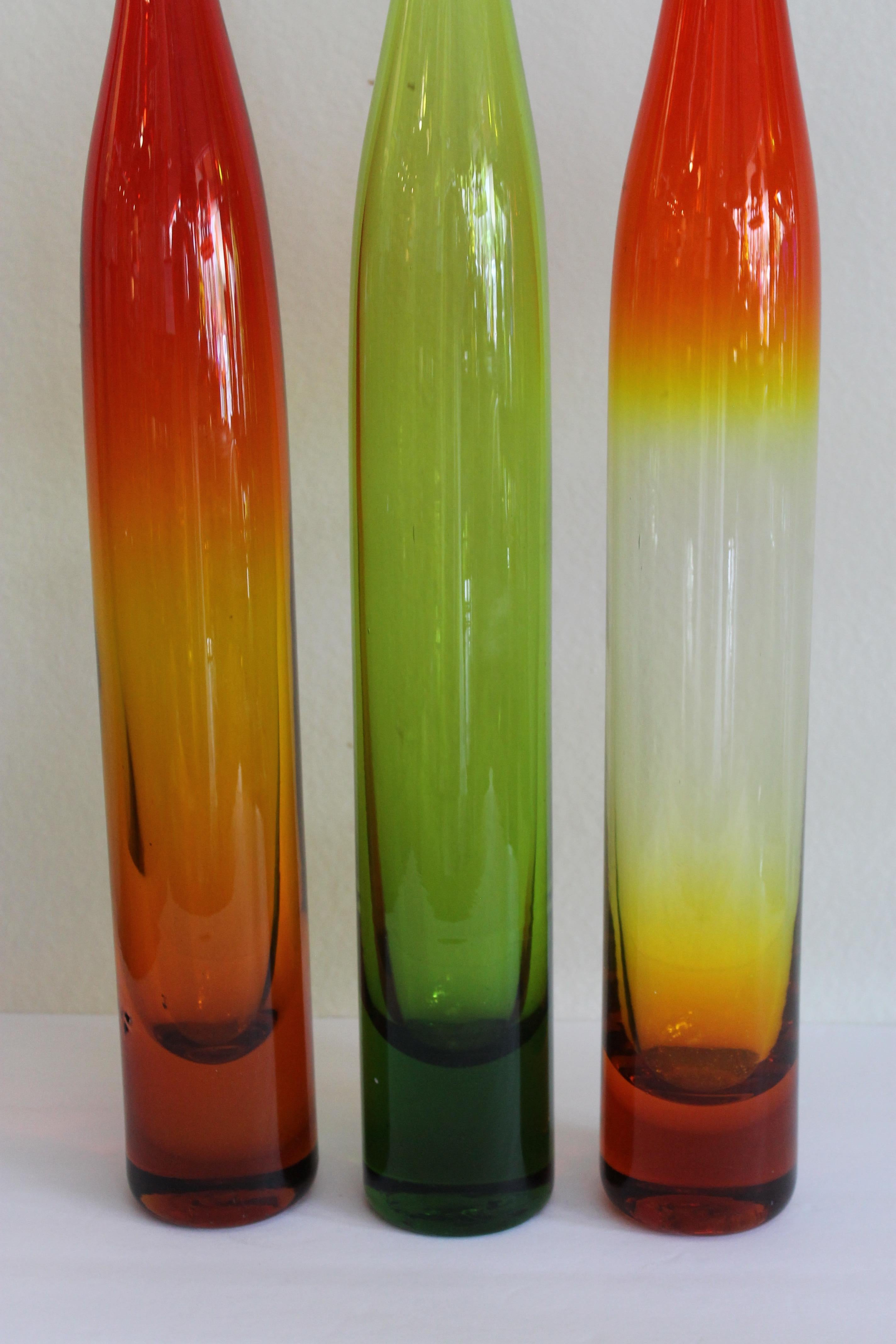 Drei Vasen von Joel Myers, Modell Nr. 6427 für Blenko (Moderne der Mitte des Jahrhunderts) im Angebot