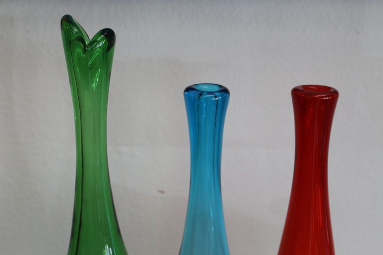 Three Vases by Joel Myers, Model No. 6427 for Blenko For