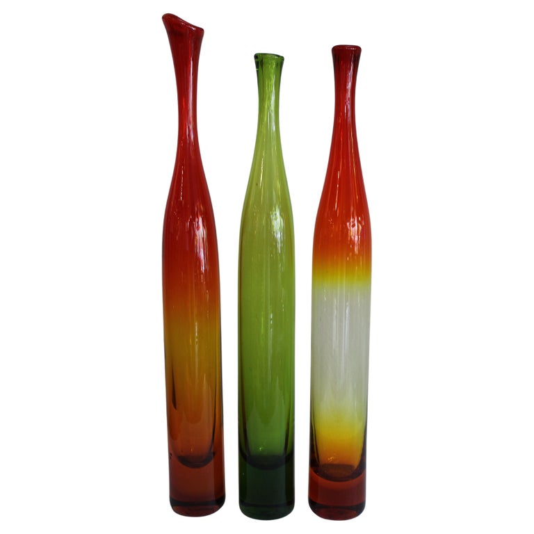 Three Vases by Joel Myers, Model No. 6427 for Blenko For Sale at