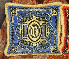 THREE VERSACE ITALY 2003 ILIAN RACHOV DESiGNED SILK SCATTER CUSHIONS