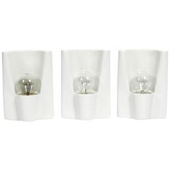 Three Very Rare 1950s Ceramic Sconces Model 6454 by Wilhelm Wagenfeld