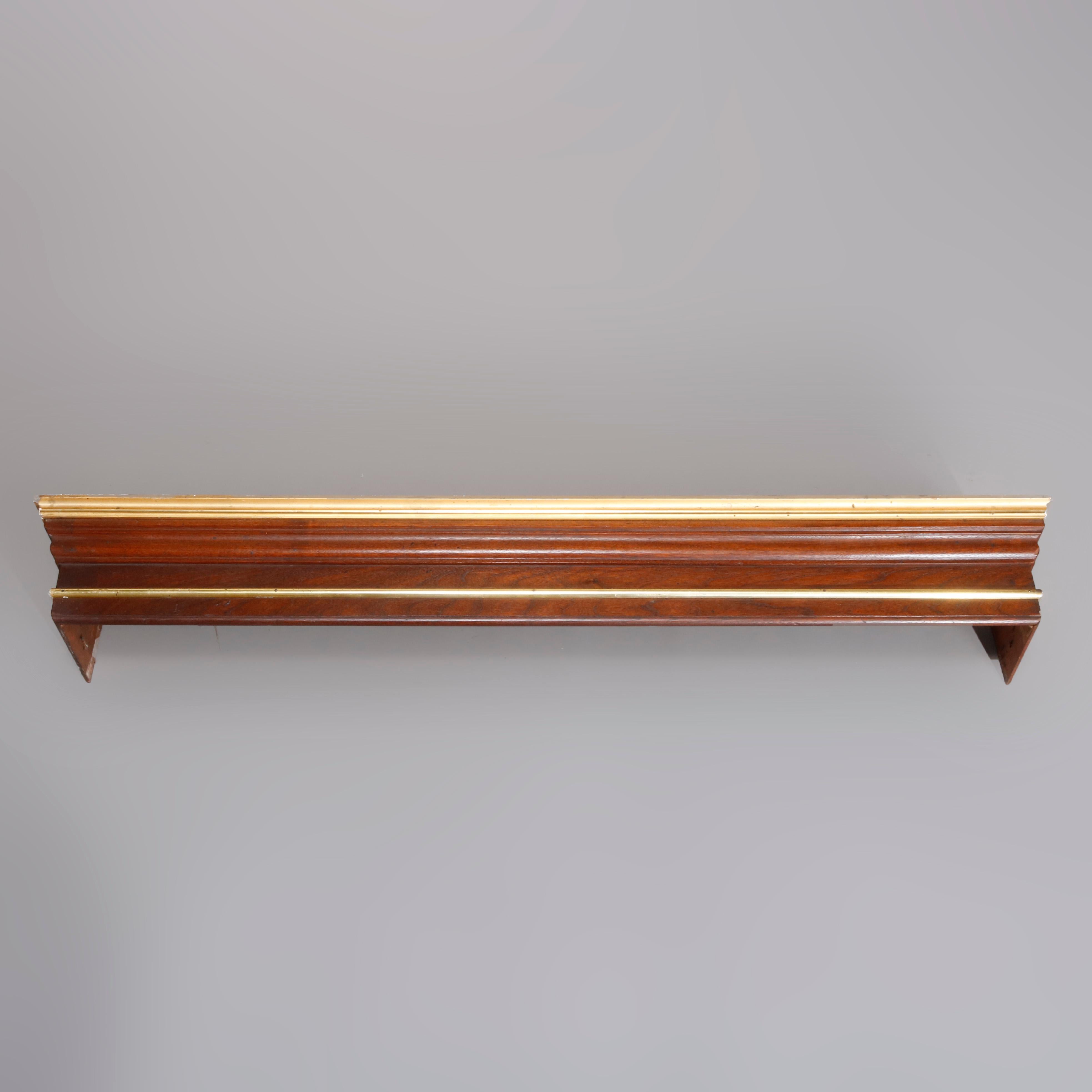 Three Victorian window box valences offer walnut construction with parcel gilt finish, architectural element, 20th century

Measures- 1. 6