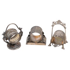 Three Victorian Silverplate Napkin Rings