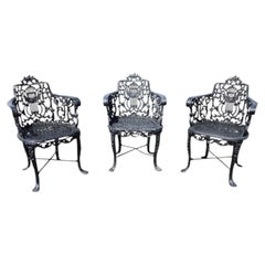 Three Victorian Style Painted Aluminum Garden Chairs C1920