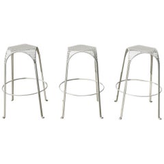 Three Vintage Bar Stools in the Manner of Mathieu Matégot