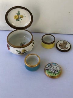 Three Vintage Bilston and Battersea Enamel Boxes