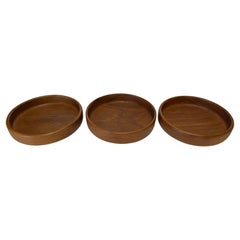 Three Vintage Danish Modern Teak Salad Bowls in the Style of Dansk