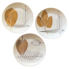 Three Vintage Fornasetti Leaf “Foglie” Plates 