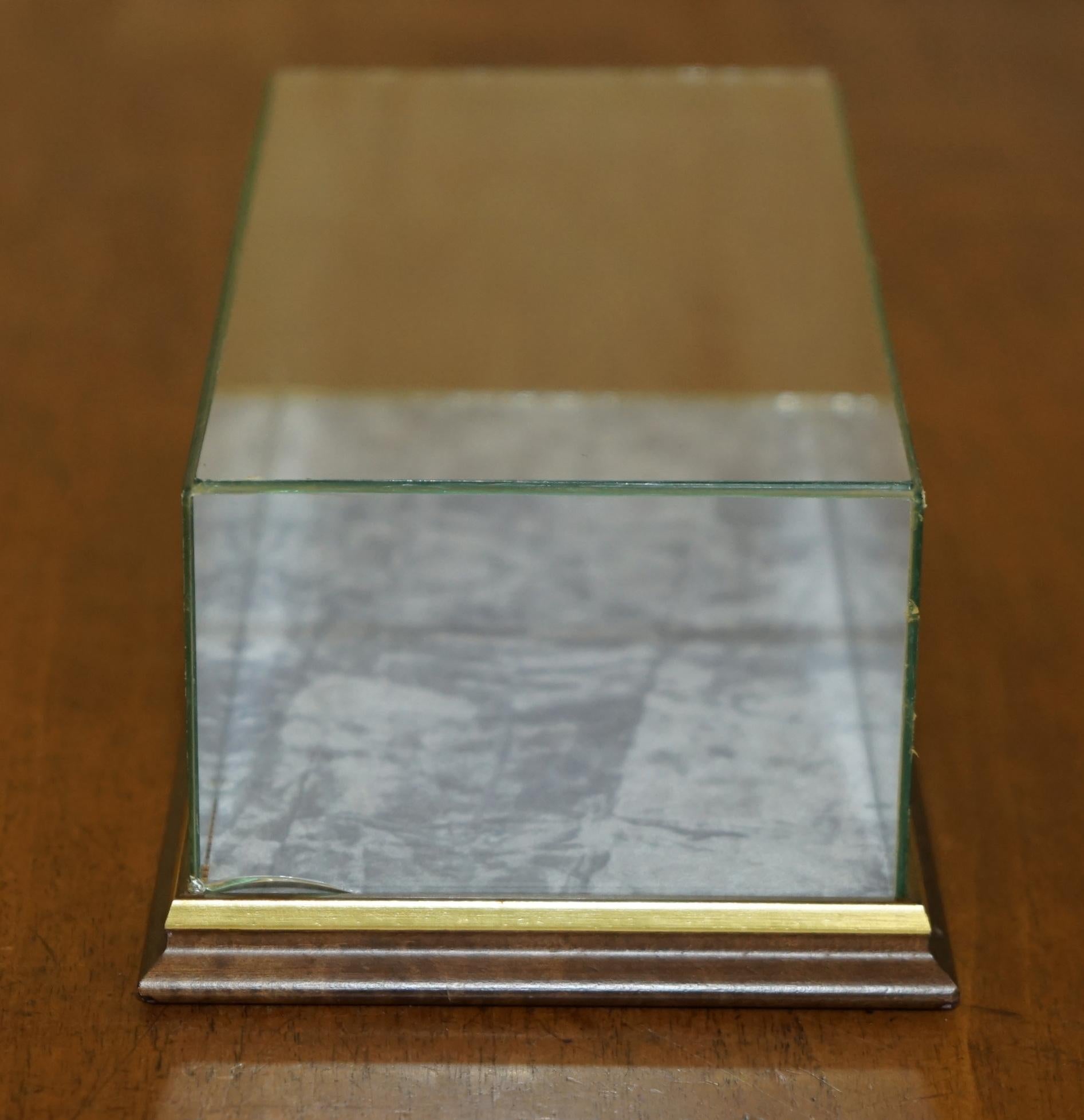 Hand-Crafted THREE ViNTAGE HARDWOOD & GLASS TABLE TOP DISPLAY CASES FOR TRINKETS 10.5X29X15CM For Sale