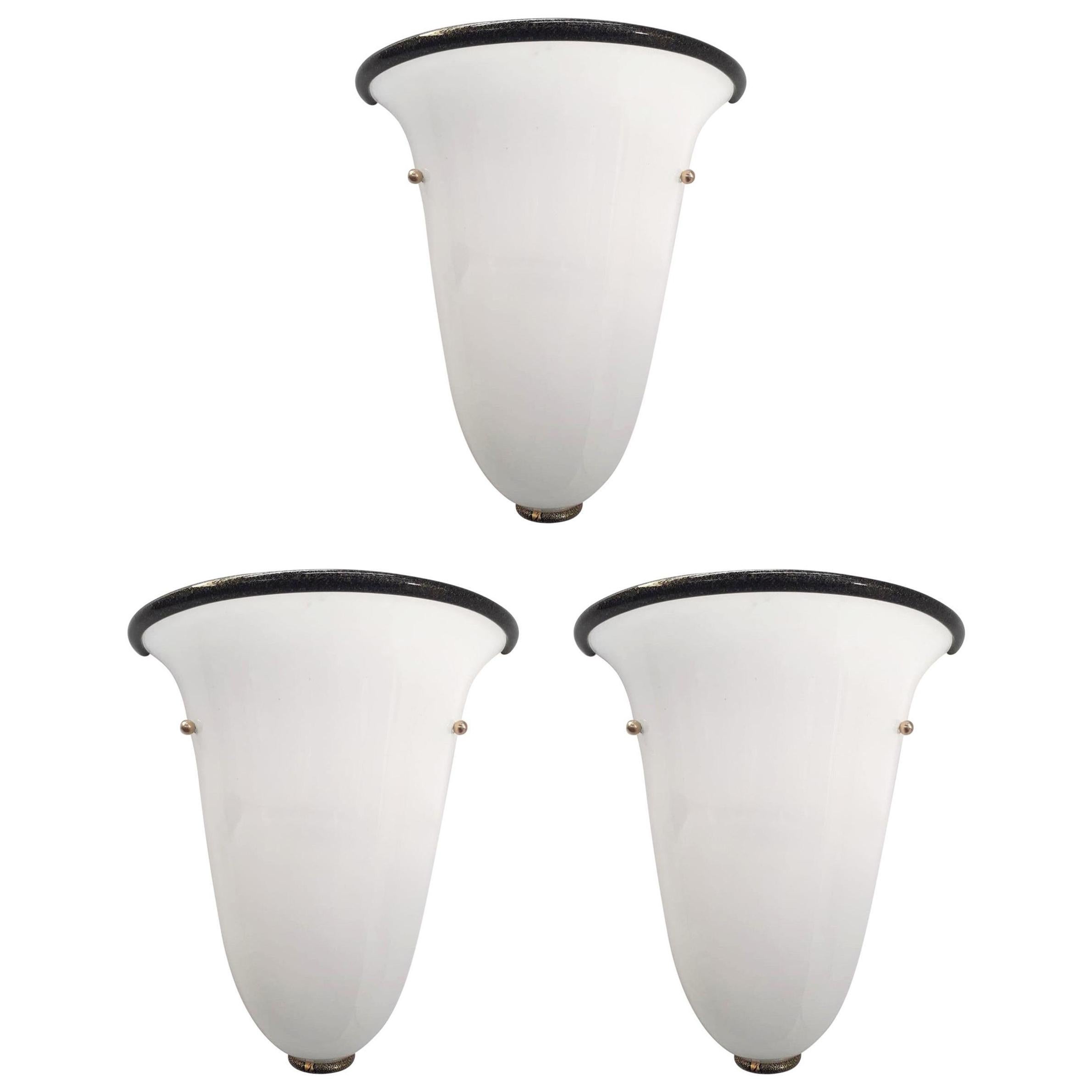 Three Vintage Primavera Collection Sconces by Barovier e Toso, 1990