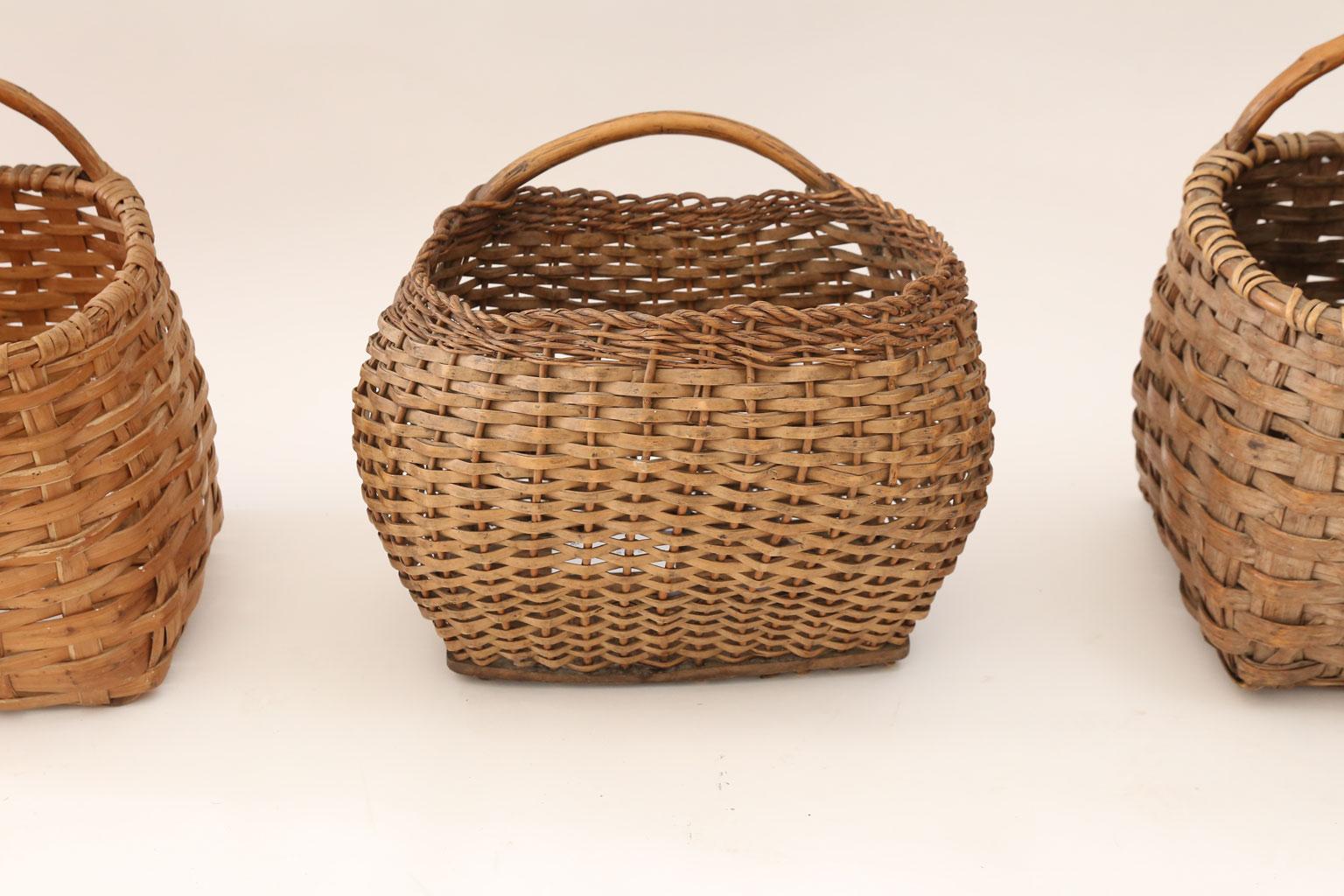 Hand-Crafted Three Vintage Swedish Baskets
