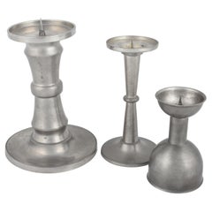 Three Vintage Tin Candlesticks by Harald Buchrucker, Germany 1950s-1960s