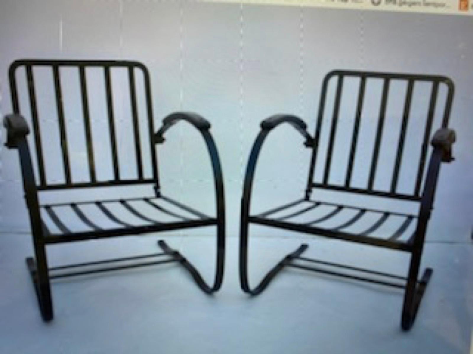 vintage spring steel outdoor chairs