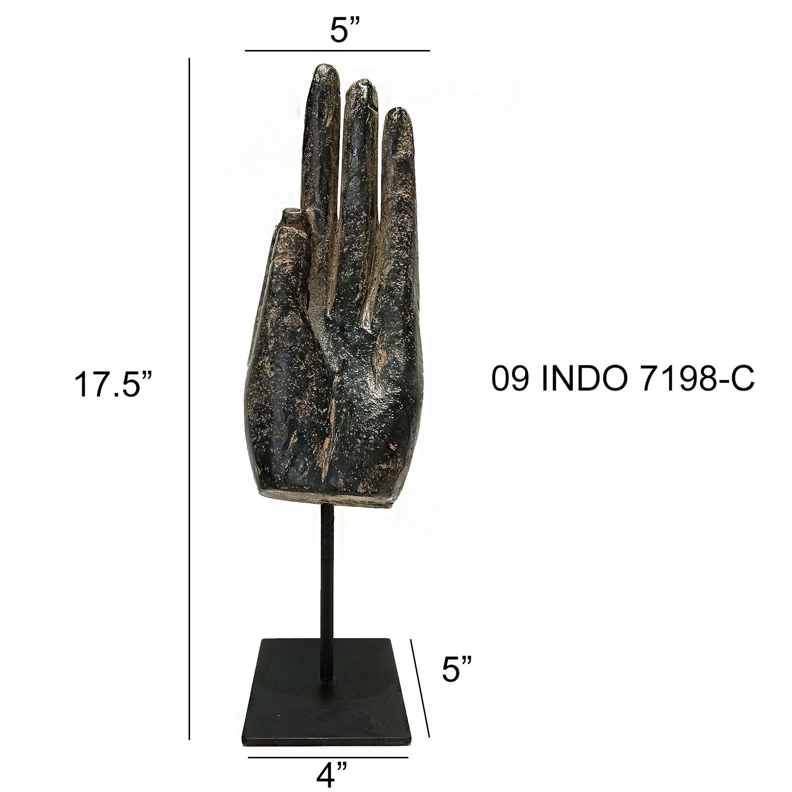 Three Volcanic Rock Hand Sculptures, Mid 20th Century For Sale 4