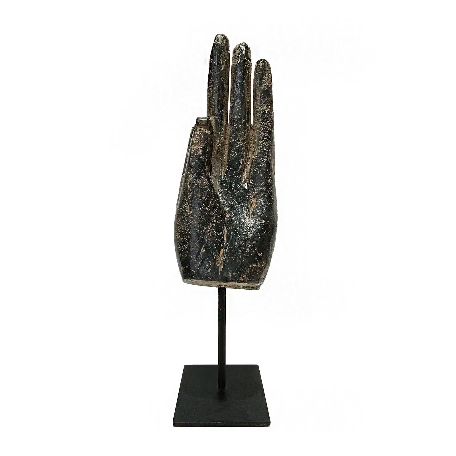Three Volcanic Rock Hand Sculptures, Mid 20th Century For Sale 5