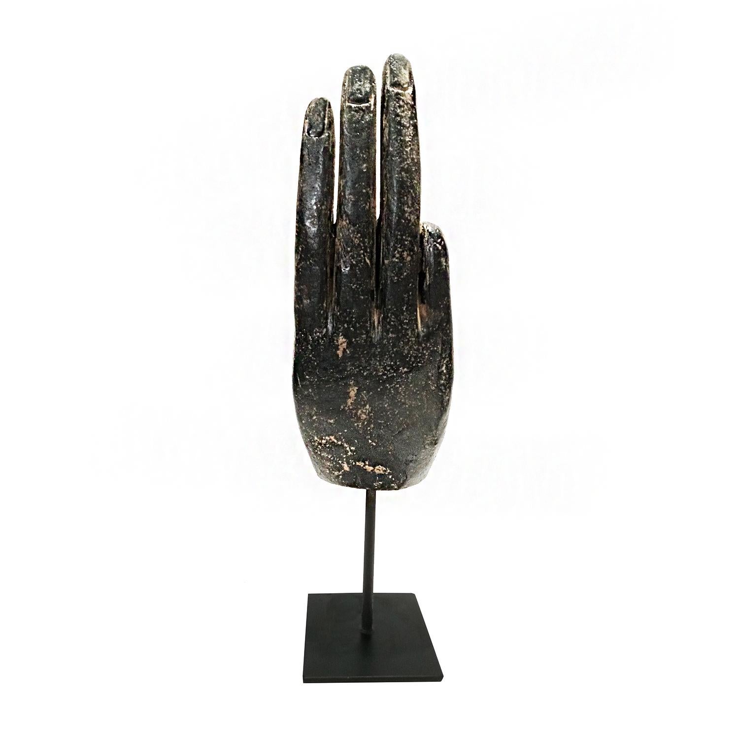 Three Volcanic Rock Hand Sculptures, Mid 20th Century For Sale 8