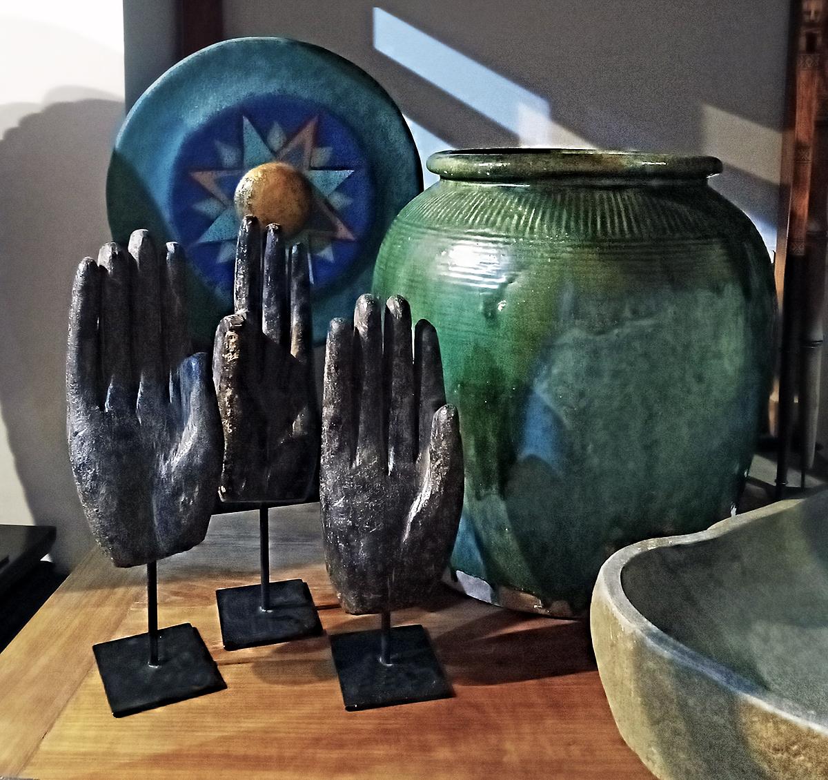 Three Volcanic Rock Hand Sculptures, Mid 20th Century For Sale 10