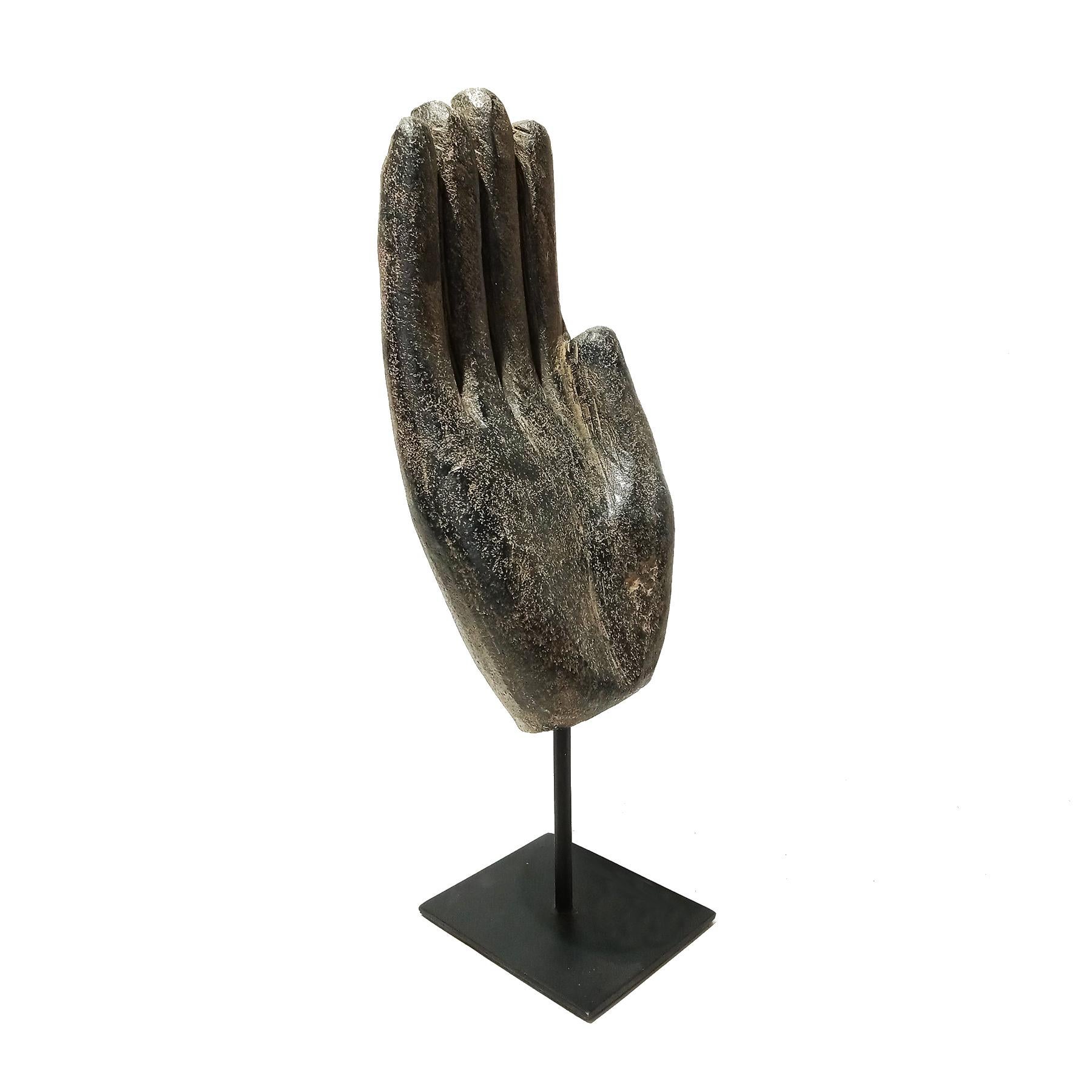 Indonesian Three Volcanic Rock Hand Sculptures, Mid 20th Century For Sale