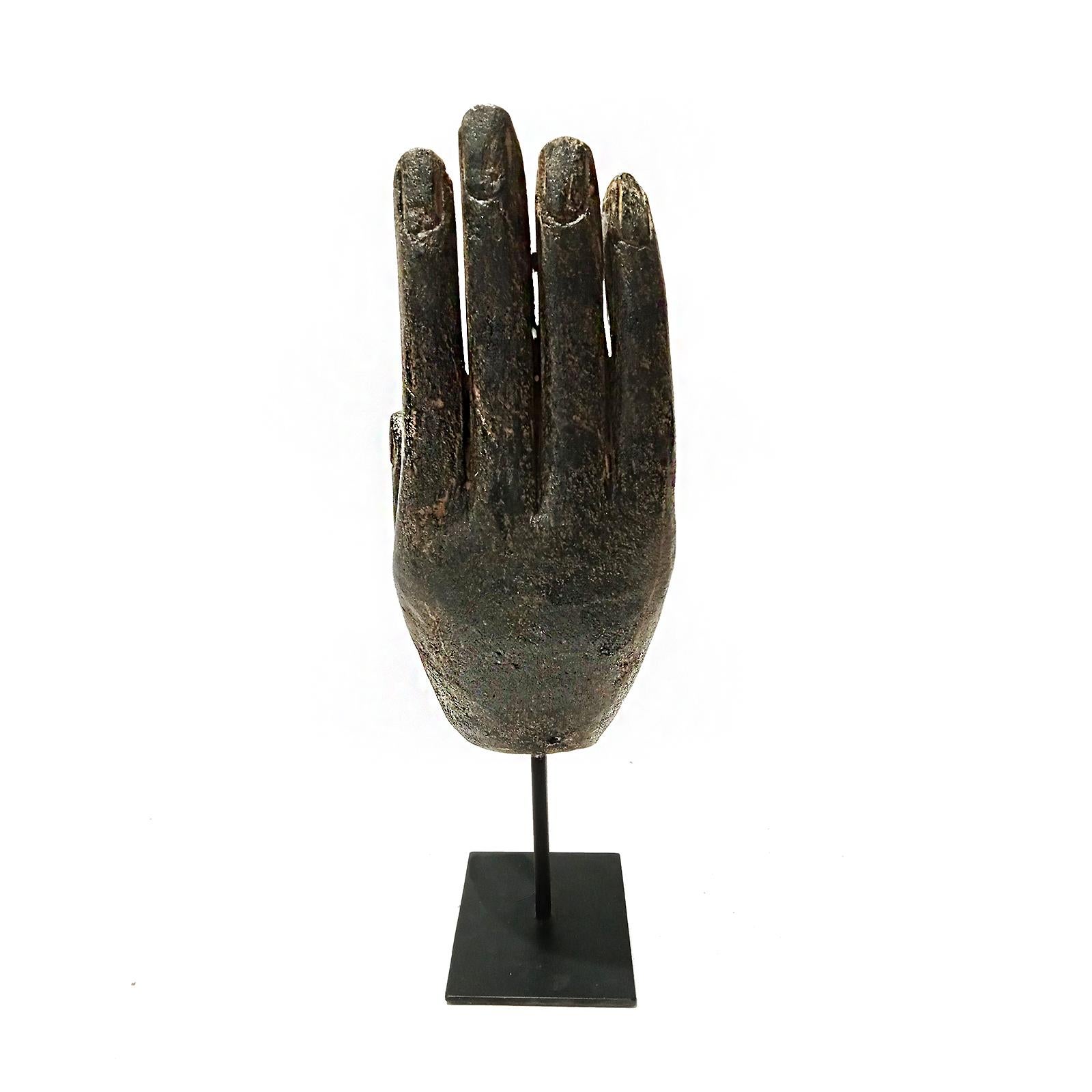 Hand-Carved Three Volcanic Rock Hand Sculptures, Mid 20th Century For Sale