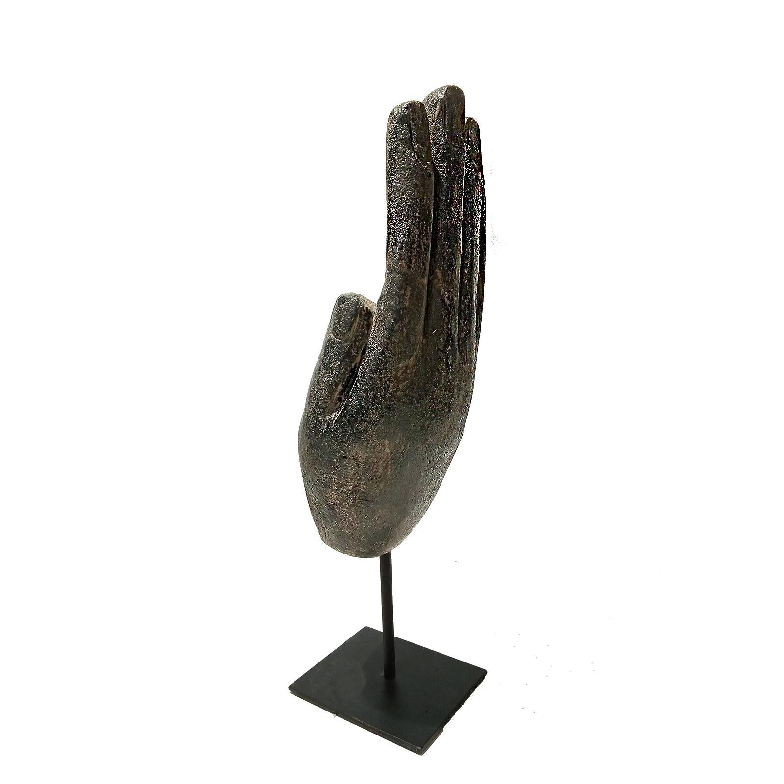 Three Volcanic Rock Hand Sculptures, Mid 20th Century In Good Condition For Sale In New York, NY