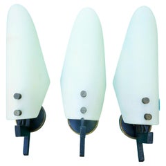 Three wall lamps in the style of Esperia Stilnovo