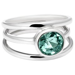 Three-Way Ring, 1.69 Carat Mint Tourmaline, White Gold Three-Way Ring, 1.69 Carat Mint Tourmaline, White Gold