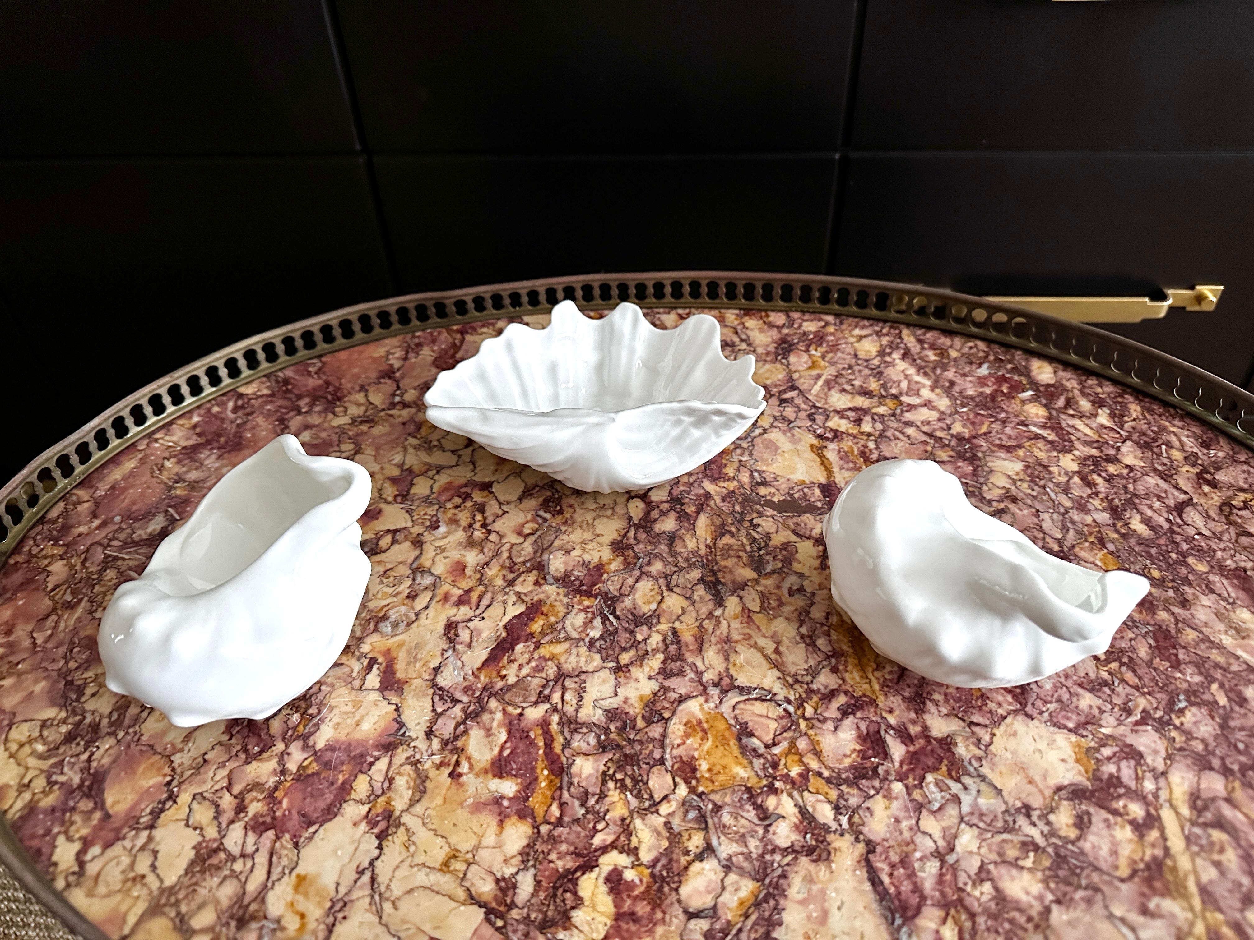 Trois coquillages de la collection Nautilus de Wedgwood Bone China en vente 1